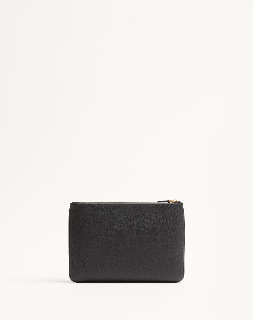 Valentino Handbags Pochette Vlogo Signature In Vitello Granato per Donna in Nero | Valentino IT Offerta