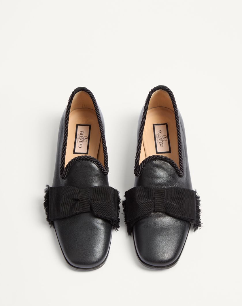 Valentino Handbags Mocassino Bowow In Pelle per Uomo in Nero | Valentino IT Online