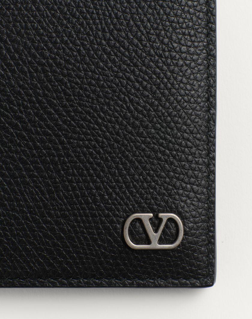 Valentino Handbags Portafoglio Vlogo Signature In Vitello Granato per Uomo in Nero | Valentino IT In Vendita