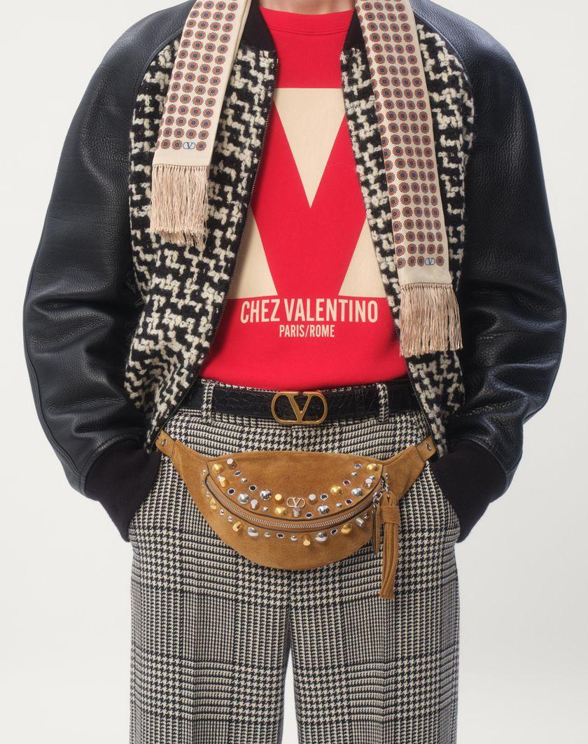 Valentino Handbags Bomber In Tweed Di Lana Con Patch Chez Valentino per Uomo in Avorio/nero | Valentino IT Hotsell