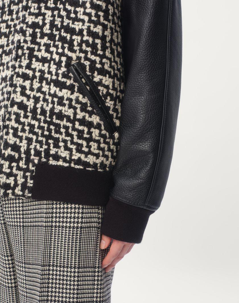 Valentino Handbags Bomber In Tweed Di Lana Con Patch Chez Valentino per Uomo in Avorio/nero | Valentino IT Hotsell