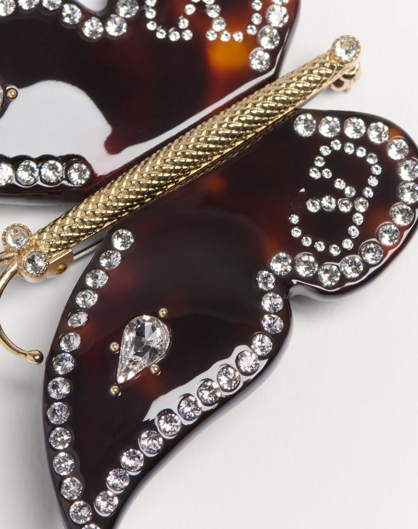 Valentino Handbags Spilla Valentino Garavani Bellailes In Metallo Resina E Cristalli per Uomo in Tartaruga/oro/crystal | Valentino IT I Più Venduti