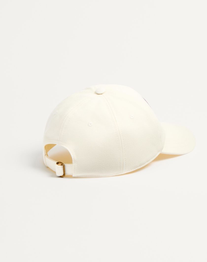 Valentino Handbags Baseball Cap Chez Valentino In Cotone Con Ricamo per Uomo in Avorio/nero | Valentino IT Italia