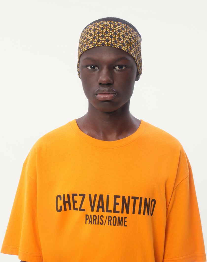 Valentino Handbags T-shirt In Cotone Con Stampa Chez Valentino per Uomo in Avorio | Valentino IT Promozione