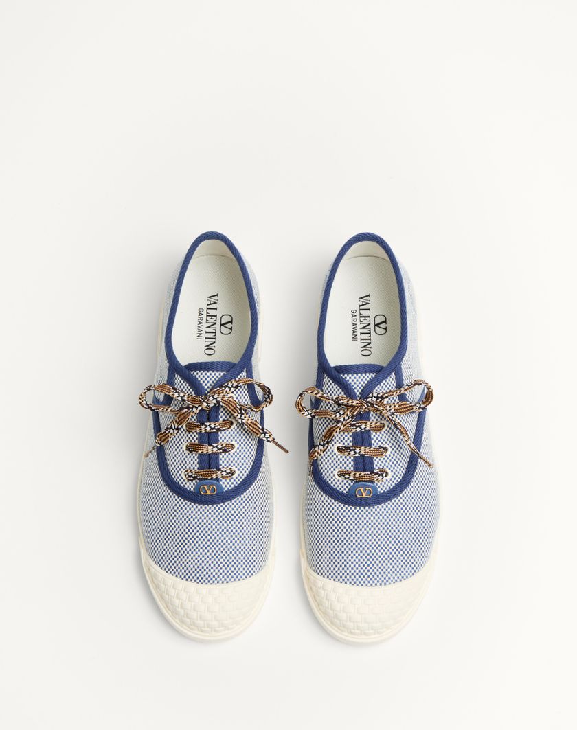 Valentino Handbags Sneaker Bay By Bay In Tessuto per Uomo in Tabacco | Valentino IT Sottocosto