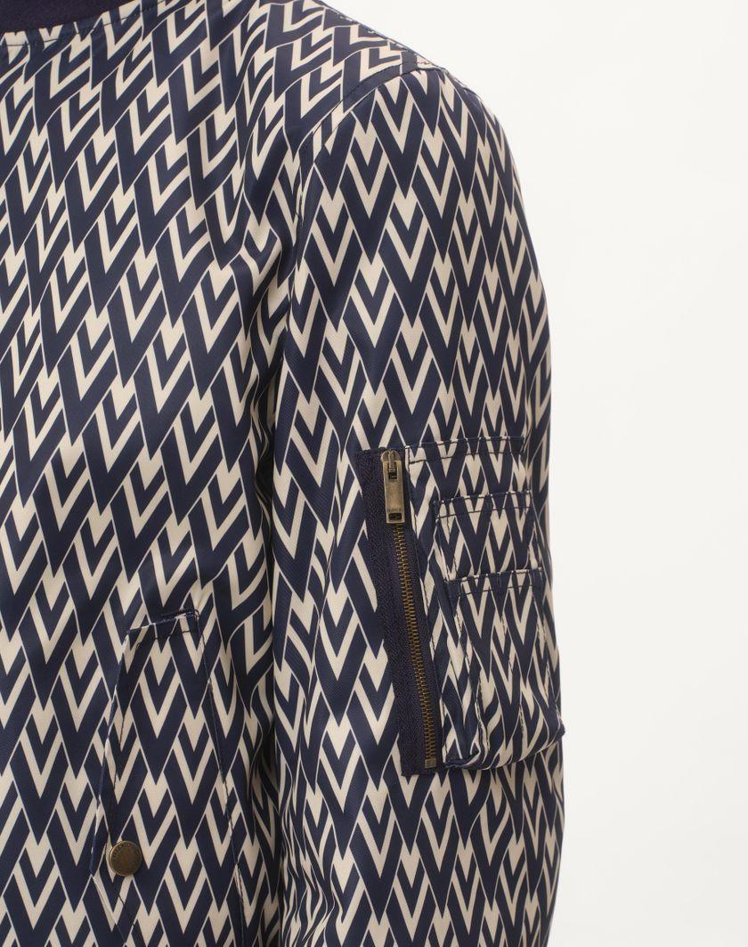 Valentino Handbags Bomber In Nylon Con Stampa Toute La V per Uomo in Navy/crema | Valentino IT Novità