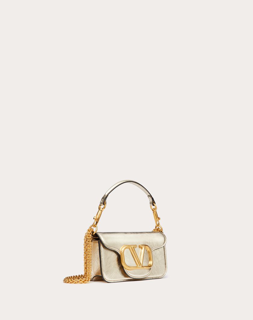 Valentino Handbags Borsa Piccola A Spalla Valentino Garavani Locò In Vitello Metallizzato per Donna in Platino | Valentino IT Hotsell