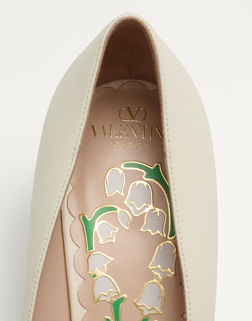 Valentino Handbags Décolleté Bowow In Capretto 45mm per Donna in Avorio | Valentino IT Negozio