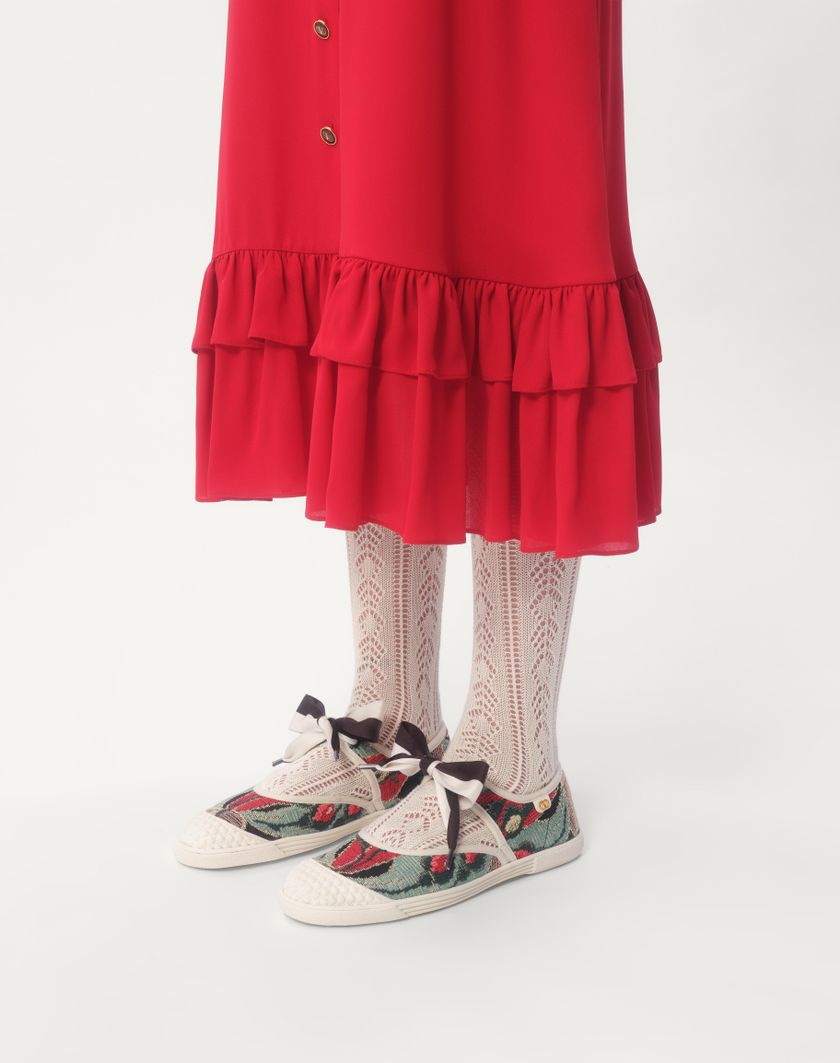 Valentino Handbags Sneaker Ballerina Bay By Bay In Tessuto Jacquard Con Ricamo Floreale per Donna in Multicolor | Valentino IT 2025