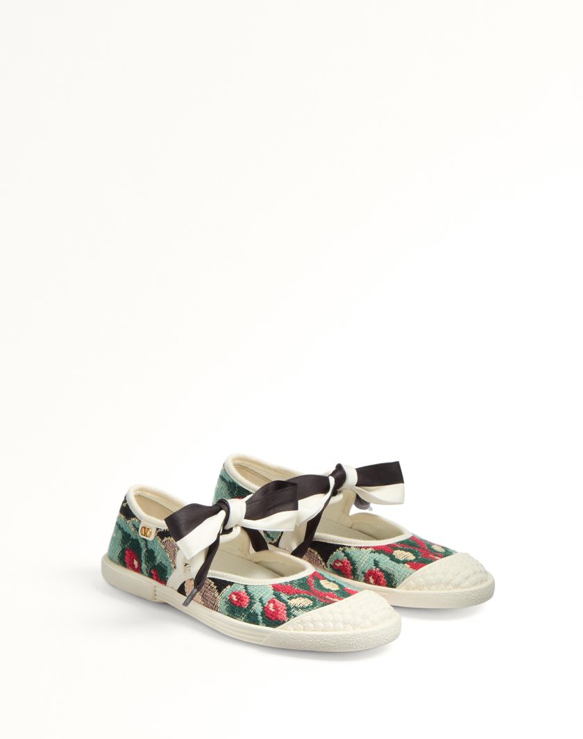 Valentino Handbags Sneaker Ballerina Bay By Bay In Tessuto Jacquard Con Ricamo Floreale per Donna in Multicolor | Valentino IT 2025