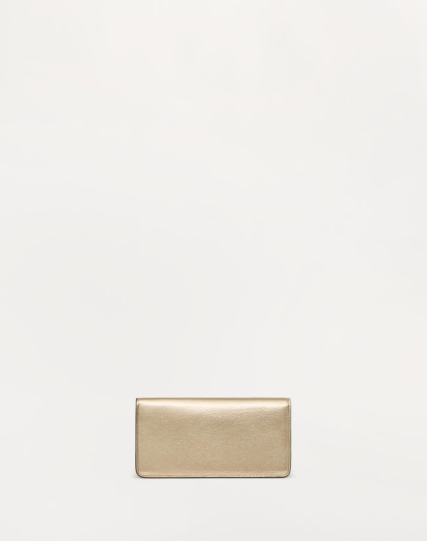 Valentino Handbags Portafoglio Con Catena Vlogo Signature In Vitello Granato Metallizzato per Donna in Platino | Valentino IT Prezzo Ridotto