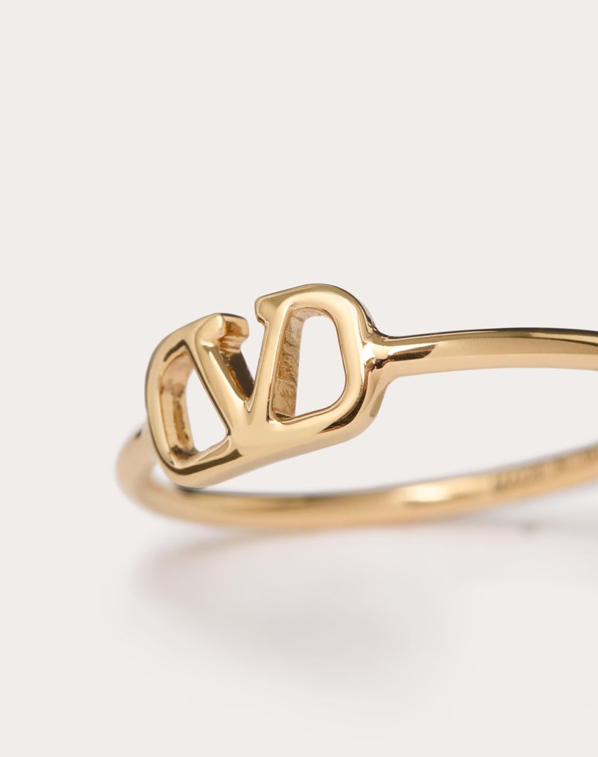 Valentino Handbags Anello Vlogo Signature In Metallo per Donna in Oro | Valentino IT Novità