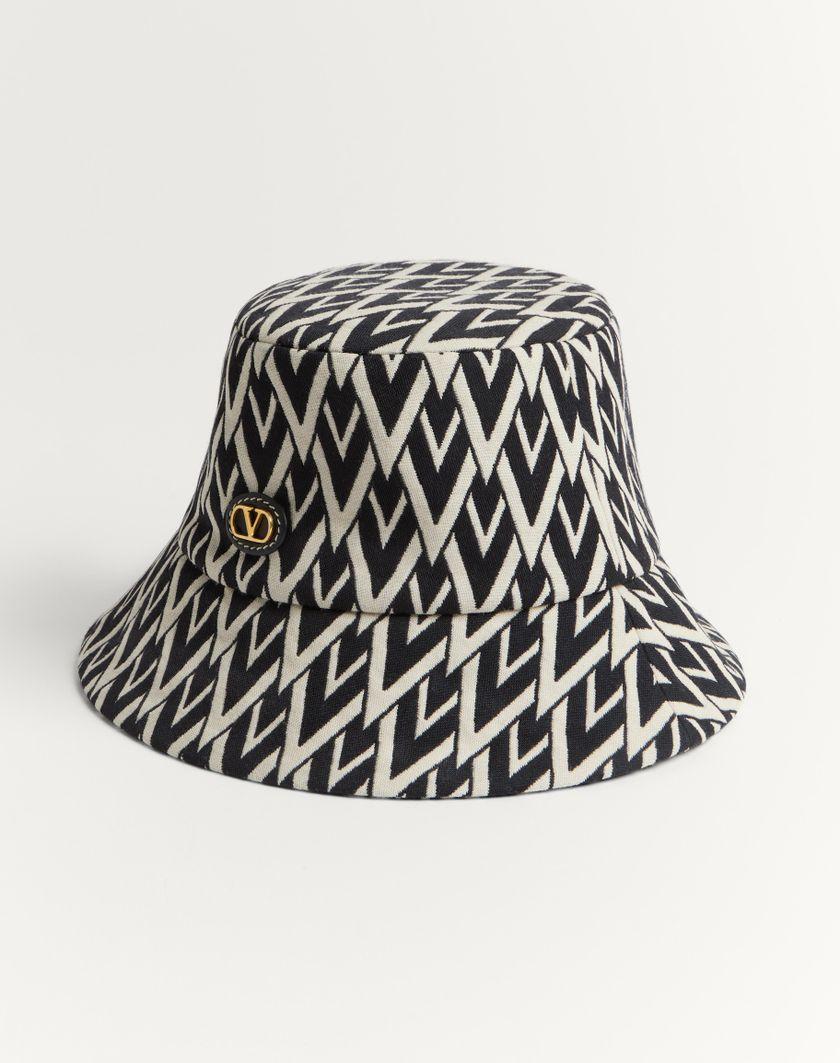 Valentino Handbags Cappello Bucket Toute La V In Lana per Donna in Nero/crema | Valentino IT In Vendita