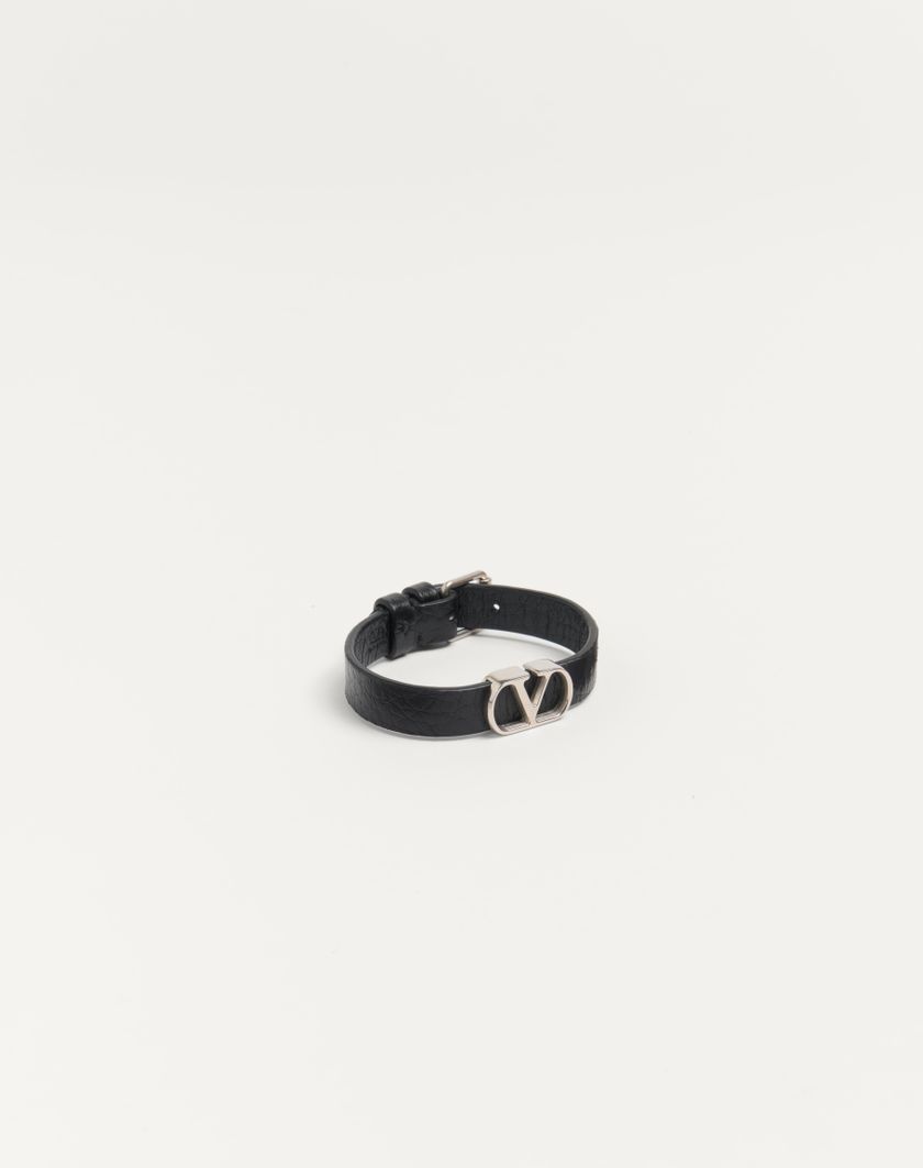 Valentino Handbags Bracciale Vlogo Signature In Vitello Granato per Uomo in Nero | Valentino IT Vendita Economica