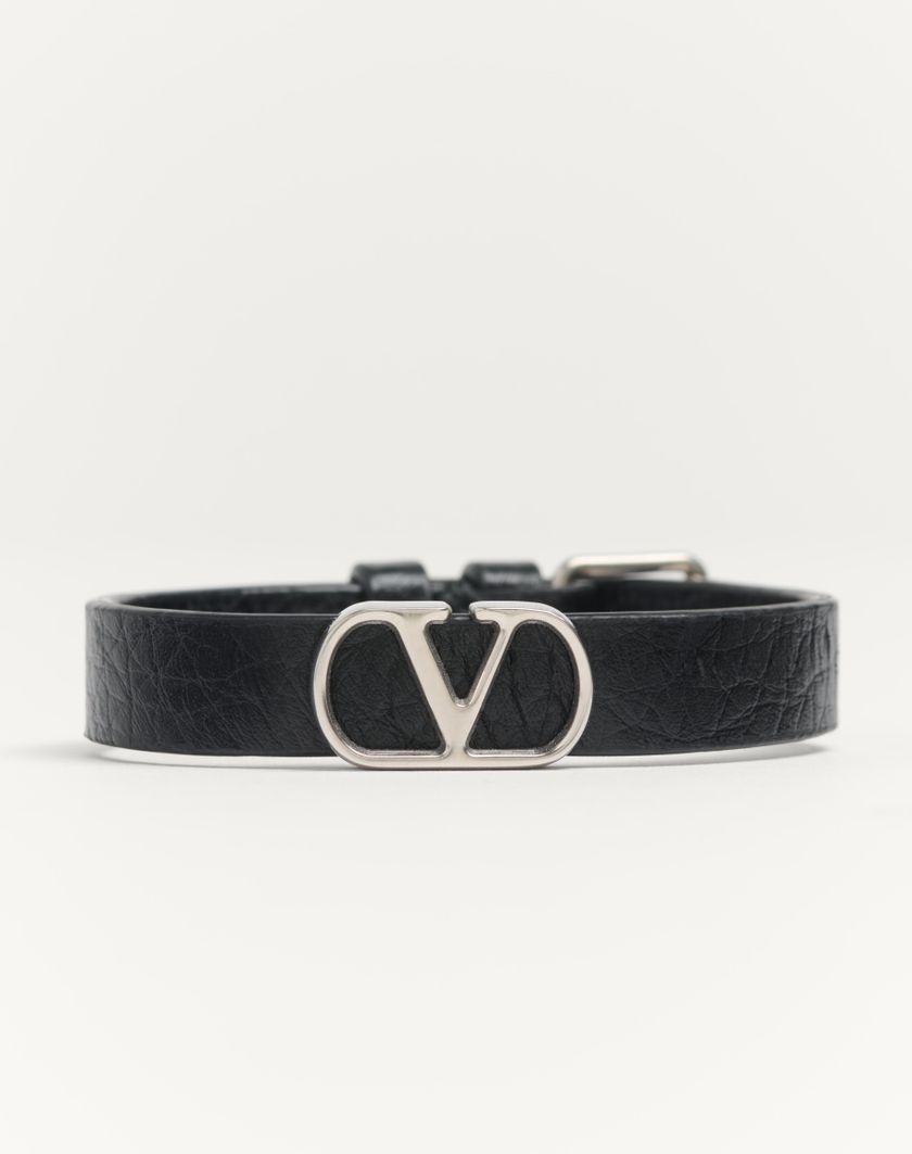 Valentino Handbags Bracciale Vlogo Signature In Vitello Granato per Uomo in Nero | Valentino IT Vendita Economica