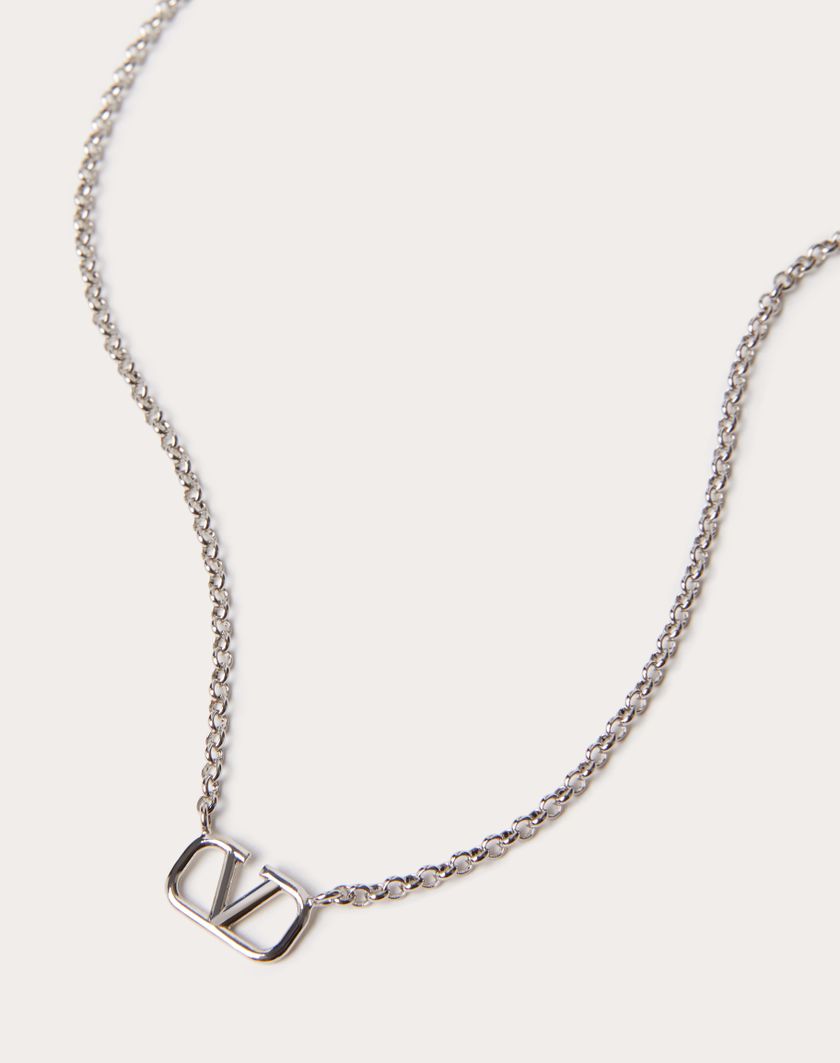 Valentino Handbags Collana Vlogo Signature In Metallo per Uomo in Palladio | Valentino IT Negozio