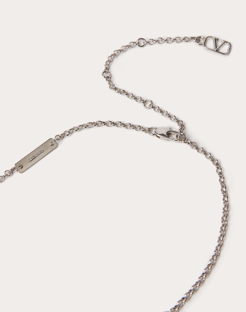 Valentino Handbags Collana Vlogo Signature In Metallo per Uomo in Palladio | Valentino IT Negozio