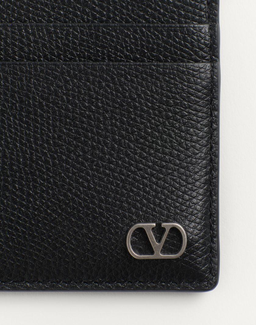 Valentino Handbags Portacarte Vlogo Signature In Vitello Granato per Uomo in Selleria | Valentino IT Nuova