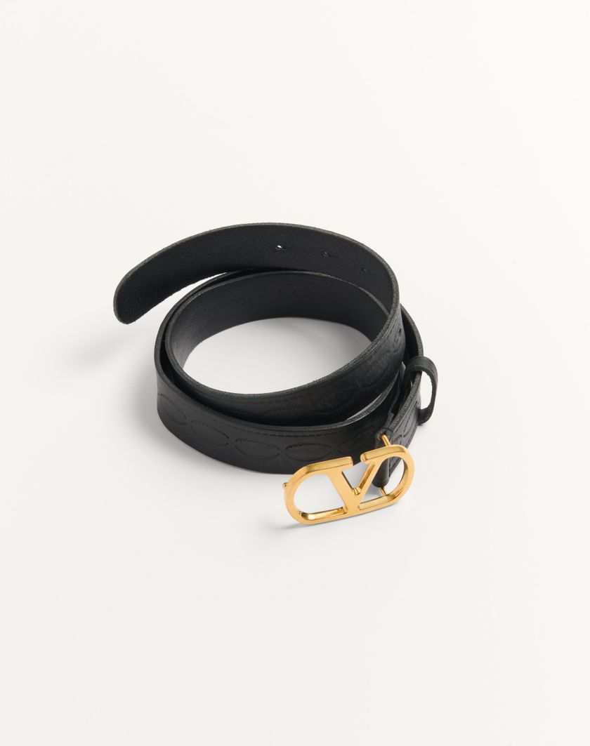 Valentino Handbags Cintura Vlogo Signature In Vitello 30 Mm per Uomo in Nero | Valentino IT 2025