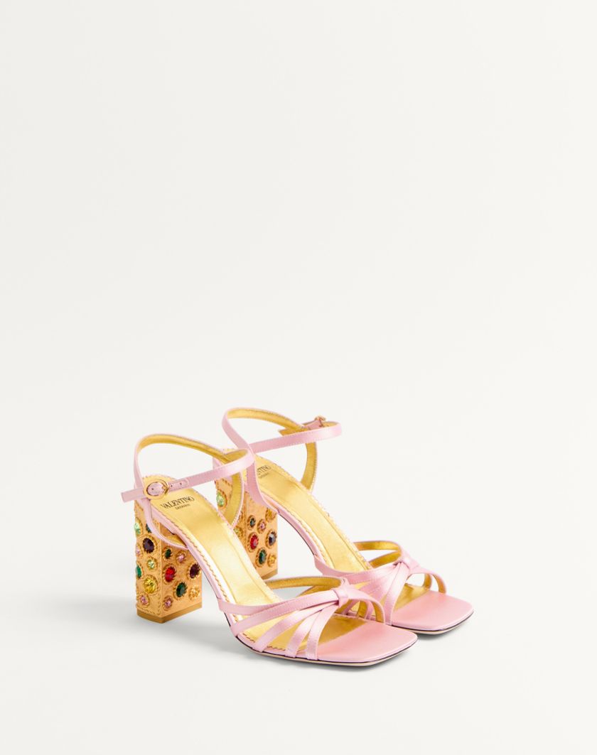 Valentino Handbags Sandalo Preshoes In Raso Con Cristalli 90mm per Donna in Multicolor | Valentino IT Vendita