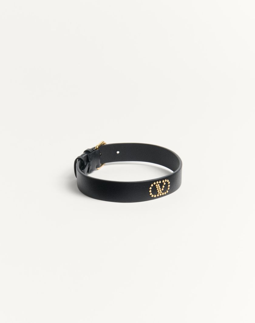 Valentino Handbags Choker Valentino Garavani Vlogo Signature In Pelle E Metallo per Donna in Nero | Valentino IT Promozione