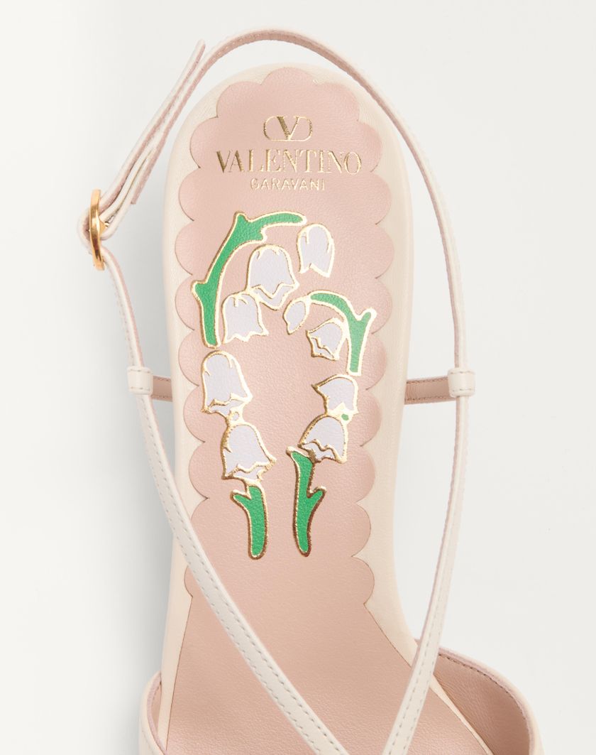 Valentino Handbags Décolleté Slingback Bowow In Capretto Con Specchi E Cristalli 45mm per Donna in Avorio/silver | Valentino IT Negozi Online