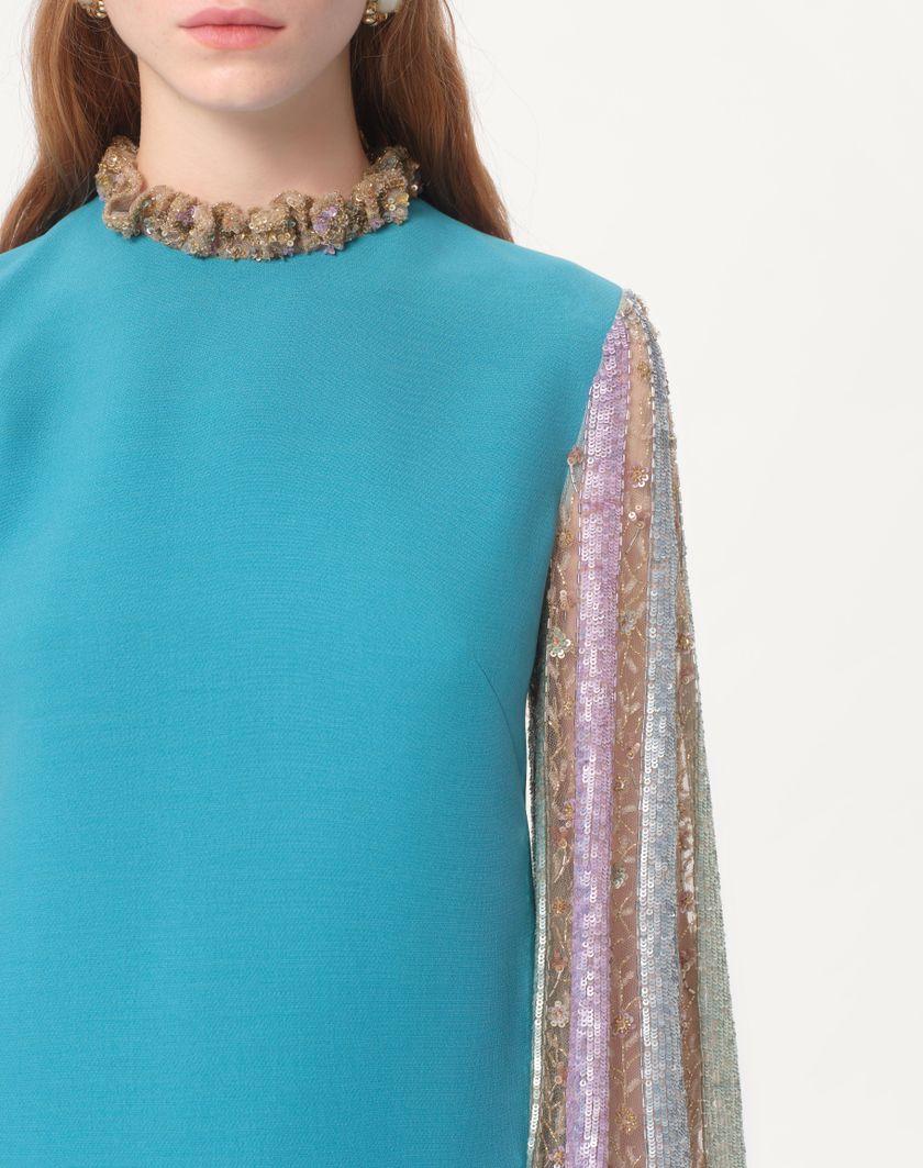 Valentino Handbags Abito Corto In Crepe Couture Ricamato per Donna in Multicolor | Valentino IT Prezzo Ridotto