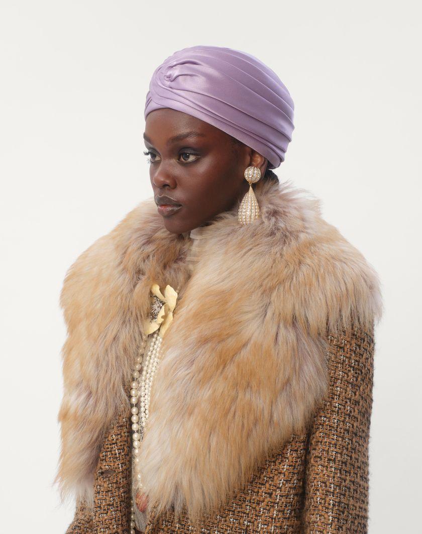 Valentino Handbags Turbante Rigido In Seta per Donna in Lilla | Valentino IT Hotsell