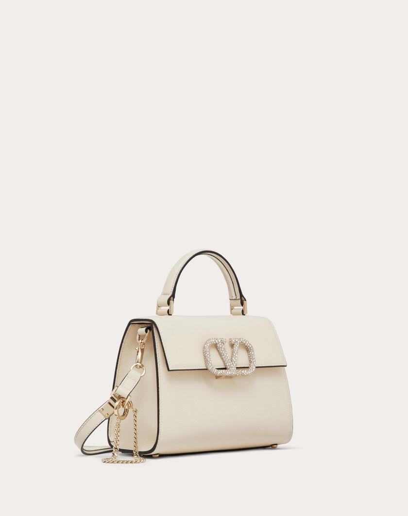 Valentino Handbags Borsa A Mano Piccola Vsling Con Logo Gioiello per Donna in Light Ivory/crystal | Valentino IT I Più Venduti