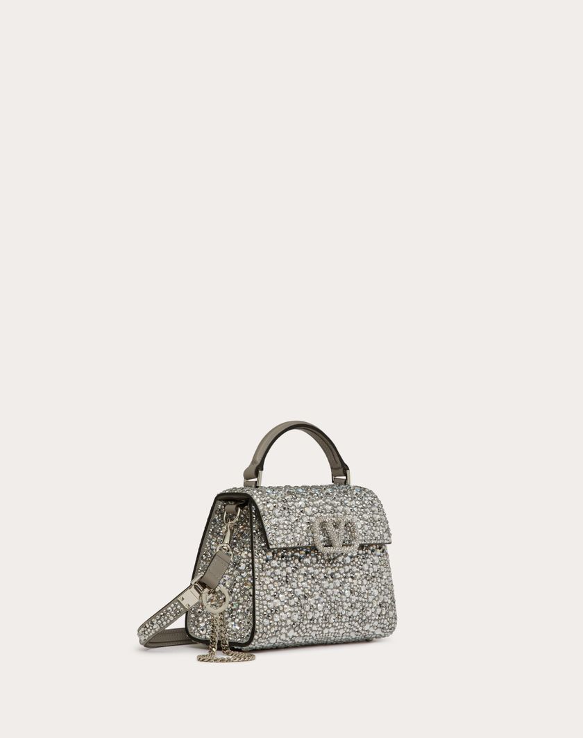 Valentino Handbags Borsa A Mano Mini Vsling Ricamata per Donna in Crystal | Valentino IT In Saldo