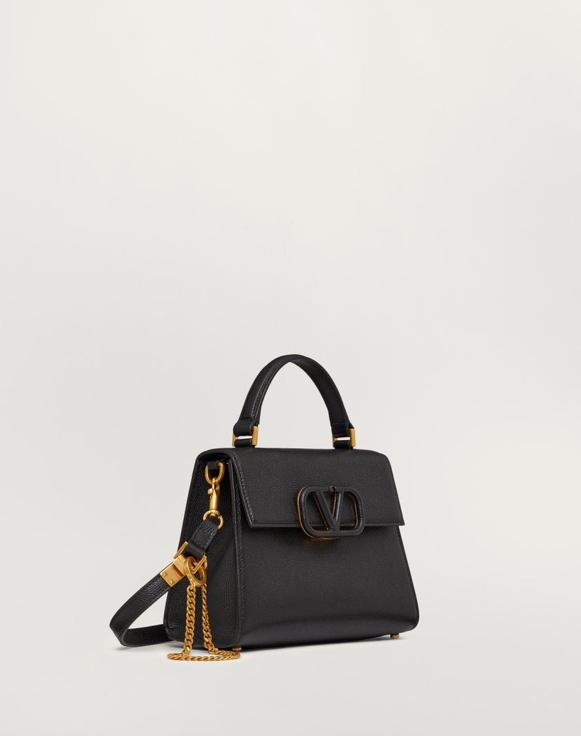 Valentino Handbags Borsa A Mano Piccola Vsling In Vitello Granato per Donna in Blu Porcellana/grigio | Valentino IT 2025