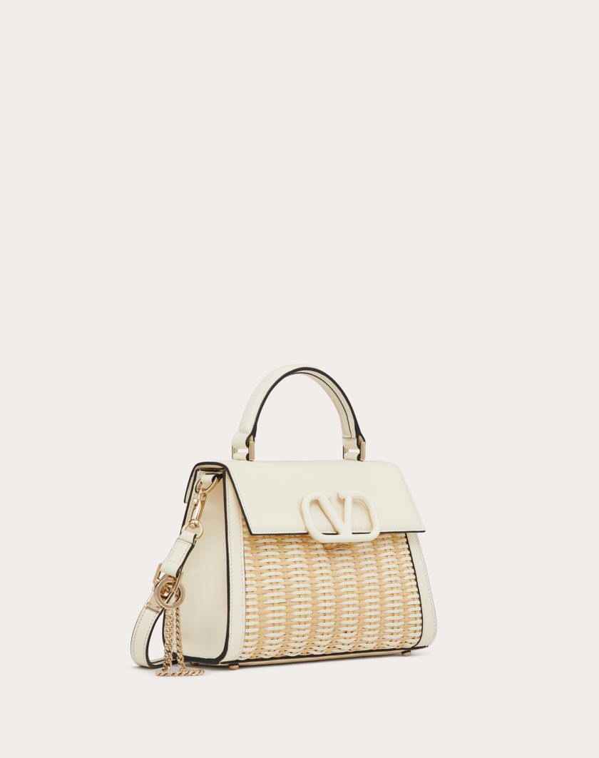 Valentino Handbags Borsa A Mano Piccola Vsling In Midollino per Donna in Naturale/avorio | Valentino IT Nuovo