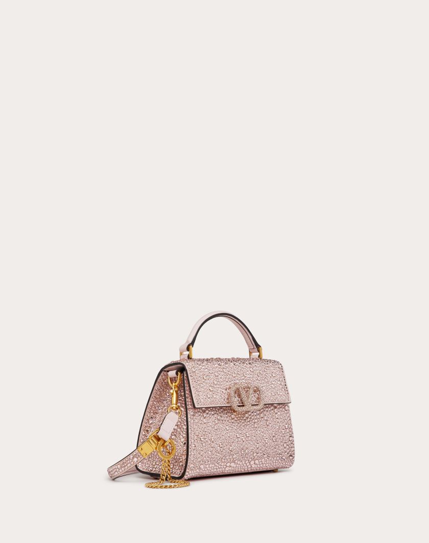 Valentino Handbags Borsa A Mano Mini Vsling Ricamata per Donna in Rose Quartz | Valentino IT Vendita