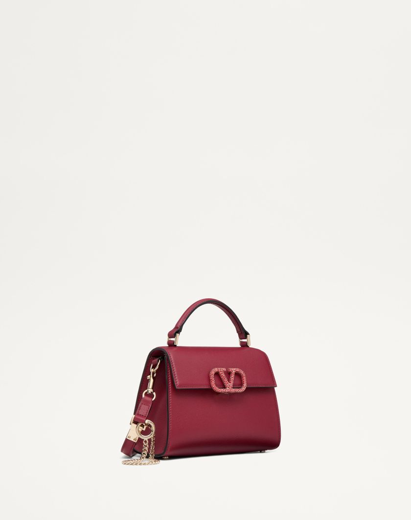 Valentino Handbags Borsa A Mano Mini Valentino Garavani Vsling Con Logo Gioiello per Donna in Rosso Scuro | Valentino IT Pezzi Unici