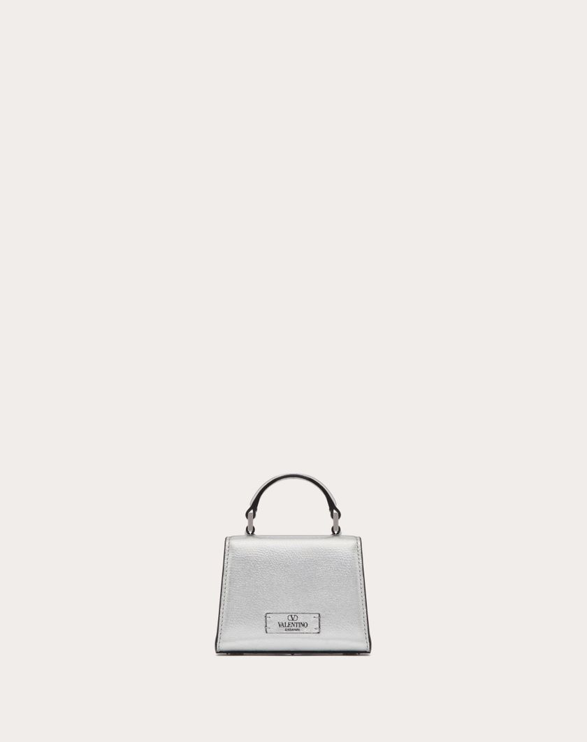 Valentino Handbags Borsa A Mano Micro Vsling In Vitello Granato Metallizzato per Donna in Argento | Valentino IT Acquista Ora