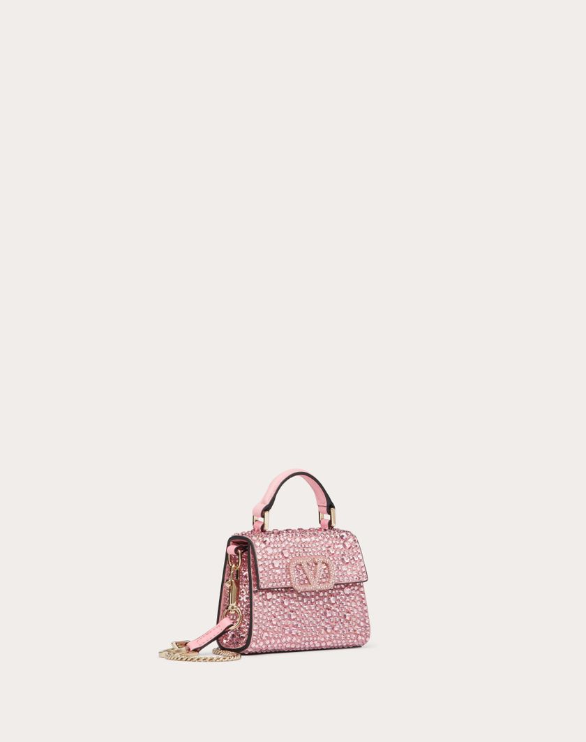 Valentino Handbags Borsa A Mano Micro Vsling Ricamata per Donna in Rose/bubble | Valentino IT Consegna Veloce