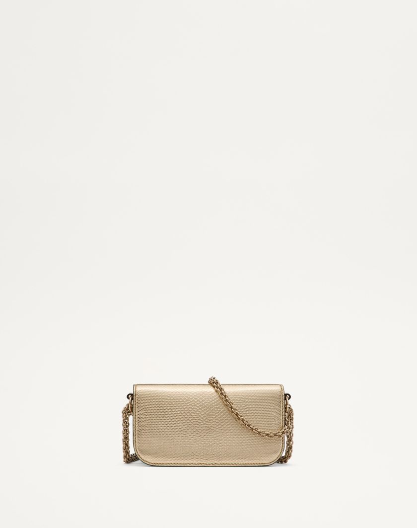 Valentino Handbags Borsa Piccola A Spalla Valentino Garavani Valentino Garavani Locò In Karung Metallizzato per Donna in Platino/beige/crystal Gold | Valentino IT Vendita Economica