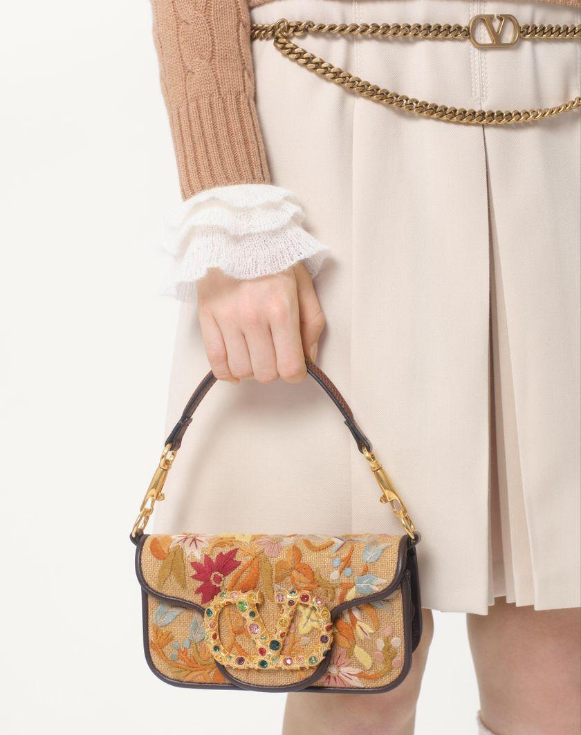 Valentino Handbags Borsa Piccola A Spalla Valentino Garavani Locò Ricamata Con Logo Gioiello per Donna in Multicolor/testa Di Moro/tabacco | Valentino IT In Saldo