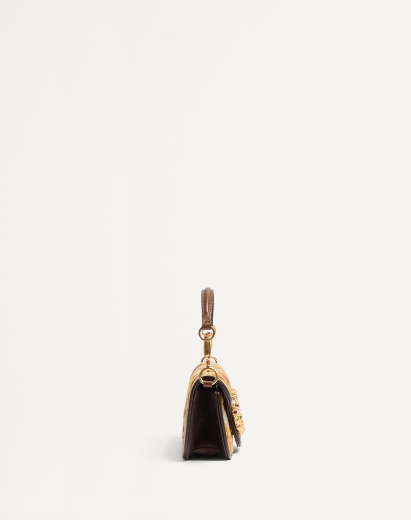 Valentino Handbags Borsa Piccola A Spalla Valentino Garavani Locò Ricamata Con Logo Gioiello per Donna in Multicolor/testa Di Moro/tabacco | Valentino IT In Saldo
