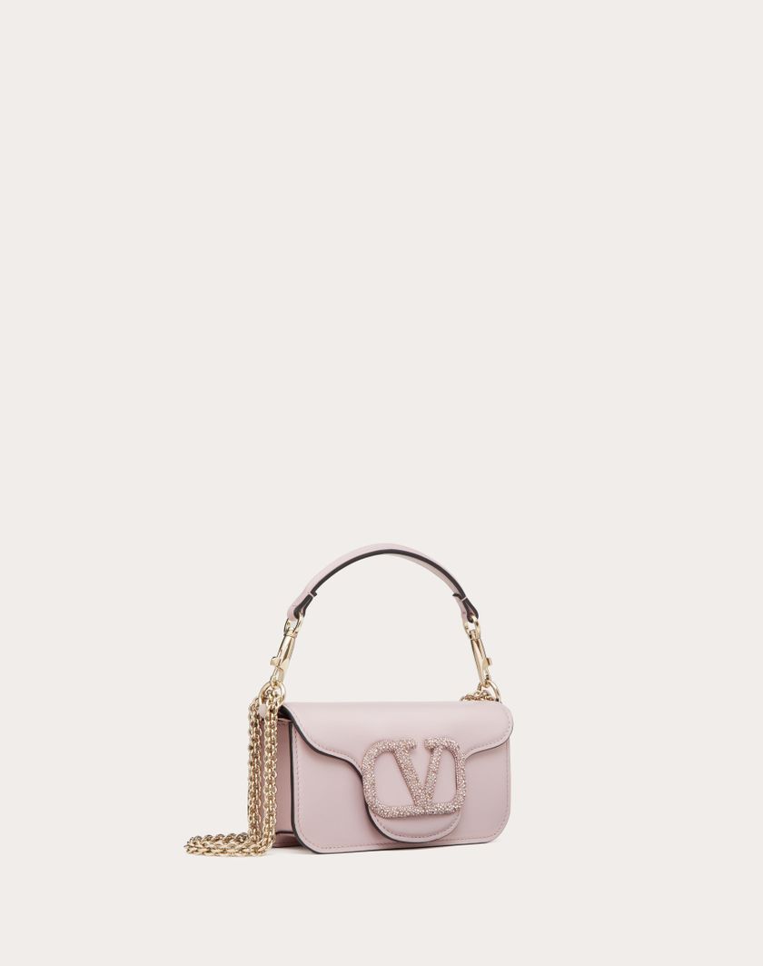 Valentino Handbags Borsa Piccola A Spalla Valentino Garavani Locò Con Logo Gioiello per Donna in Water Lilac | Valentino IT Italy