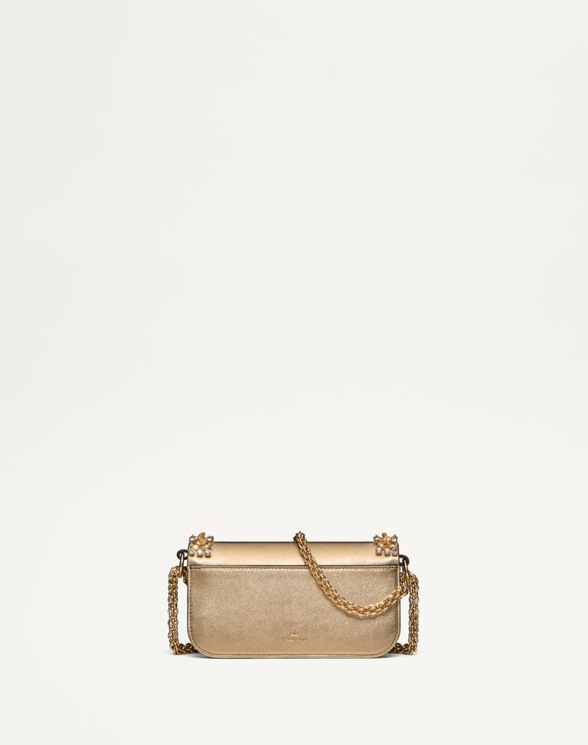 Valentino Handbags Borsa Piccola A Spalla Valentino Garavani Locò Ricamata per Donna in Crystal/oro | Valentino IT Italia