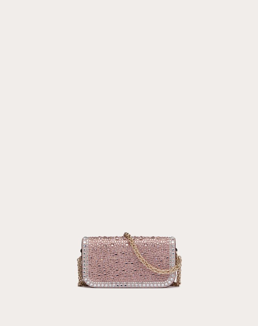Valentino Handbags Borsa Piccola A Spalla Valentino Garavani Locò Con Strass per Donna in Crystal/rose Quartz/platino | Valentino IT In Linea
