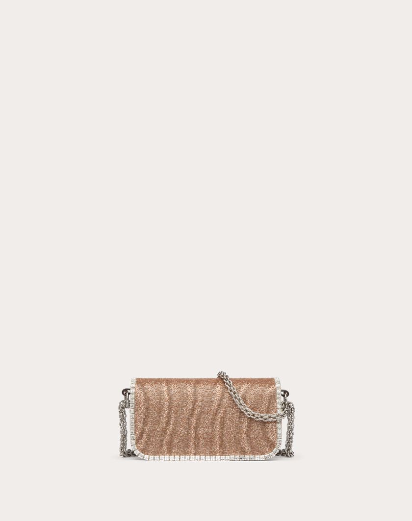 Valentino Handbags Borsa Piccola A Spalla Valentino Garavani Locò Ricamata per Donna in Crystal | Valentino IT Qualità