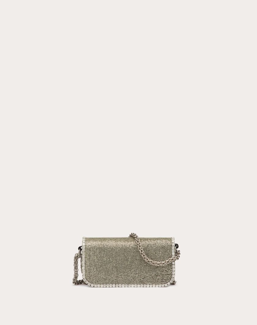 Valentino Handbags Borsa Piccola A Spalla Valentino Garavani Locò Ricamata per Donna in Silver/crystal | Valentino IT Vendita