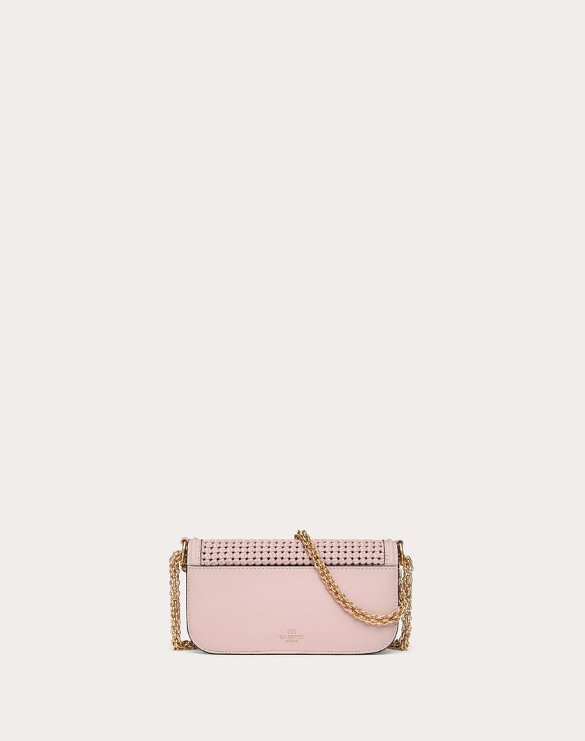 Valentino Handbags Borsa Piccola A Spalla Valentino Garavani Locò In Pelle Intrecciata per Donna in Rose Quartz | Valentino IT Spedizione Gratuita