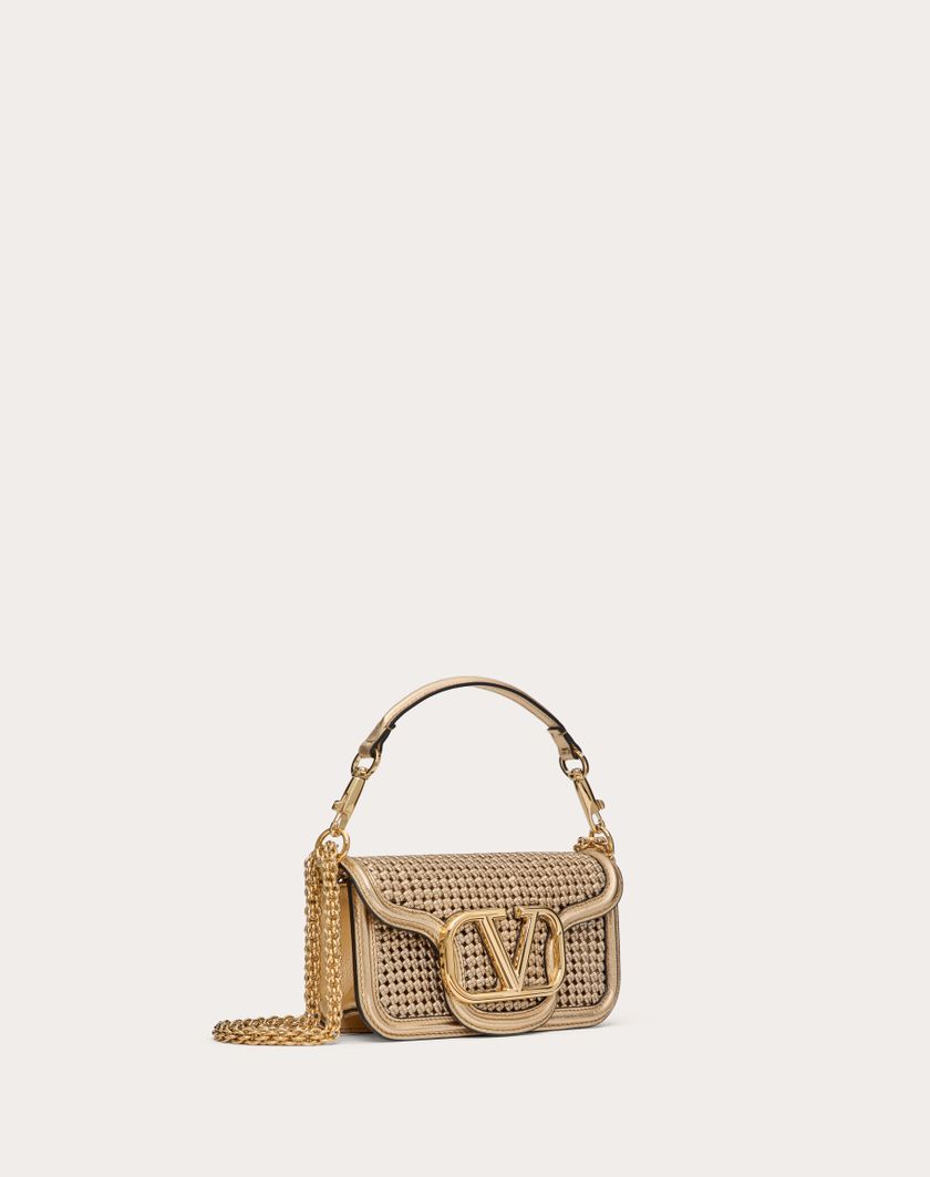Valentino Handbags Borsa Piccola A Spalla Valentino Garavani Locò In Pelle Intrecciata Metallizzata per Donna in Oro | Valentino IT Pezzi Unici