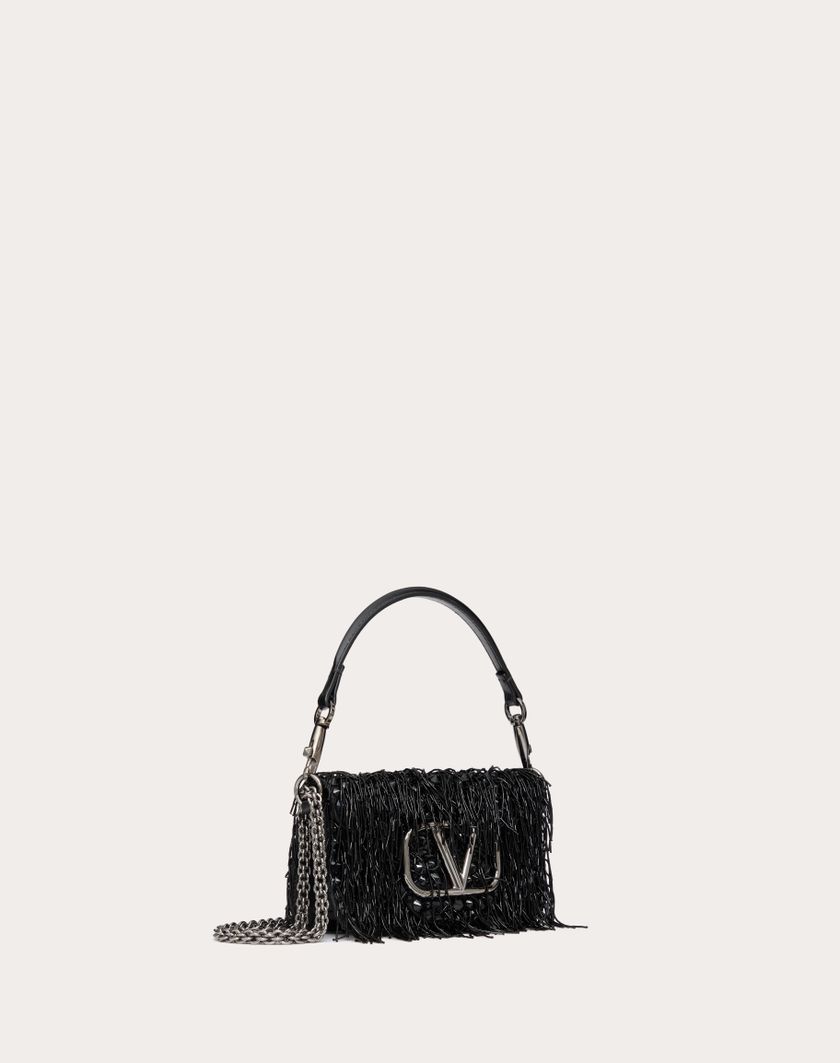 Valentino Handbags Borsa Piccola A Spalla Valentino Garavani Locò Ricamata per Donna in Nero | Valentino IT Qualità Garantita