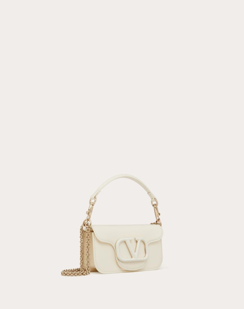 Valentino Handbags Borsa Piccola A Spalla Valentino Garavani Locò In Vitello per Donna in Avorio | Valentino IT Negozi Online