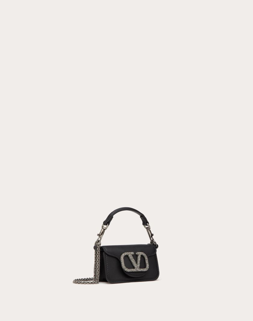 Valentino Handbags Borsa Micro Con Catena Valentino Garavani Locò Con Logo Gioiello per Donna in Nero | Valentino IT Novità