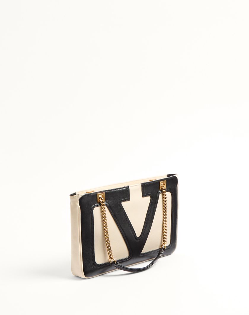 Valentino Handbags Borsa Shopping Piccola Valentino Garavani Viva Superstar In Nappa per Donna in Avorio/nero | Valentino IT Sconto